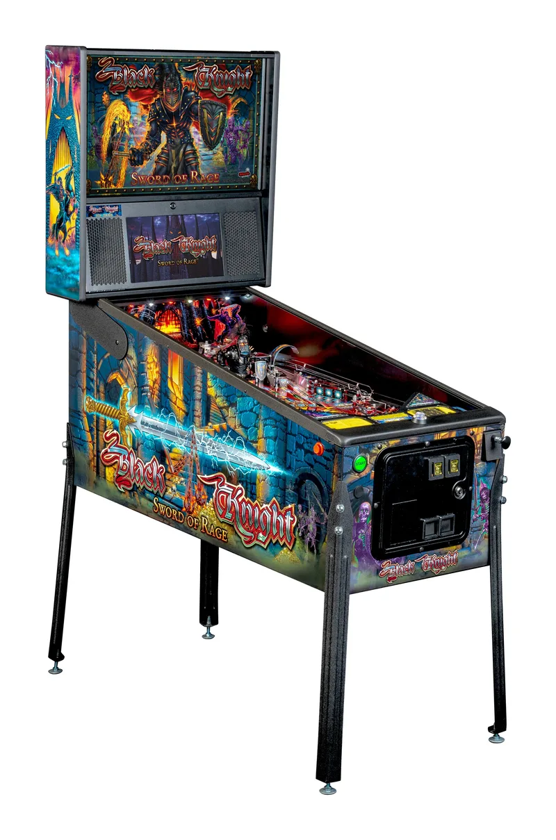 Stern Black Knight flipperkast - linkerzijde met cabinet art