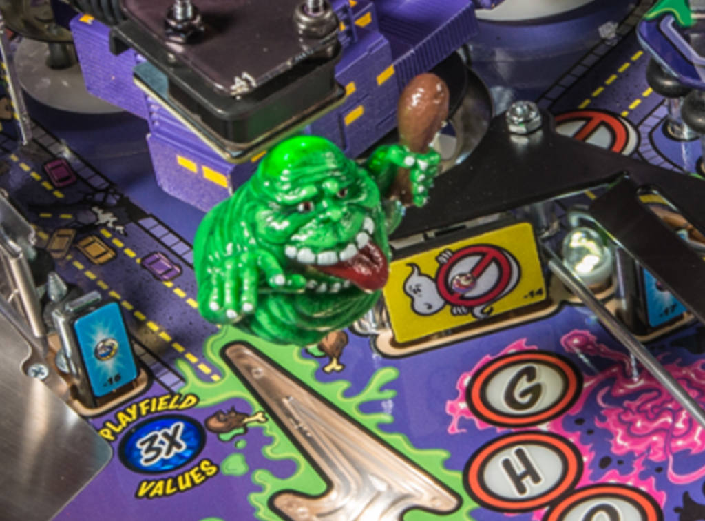 Slimer op de Ghostbusters flipperkast
