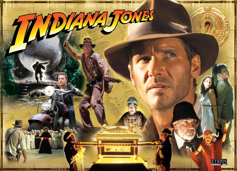 Indiana Jones flipperkast te huren - speelveld en backbox