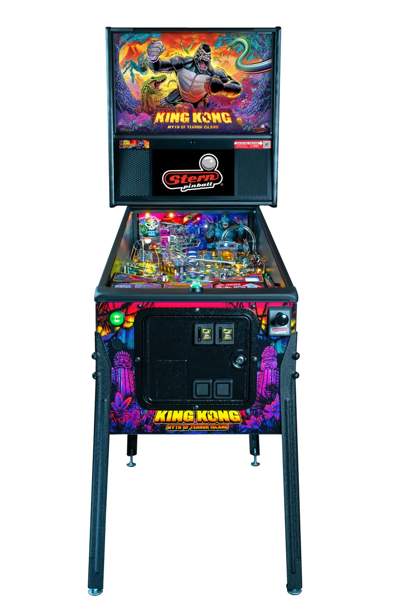King Kong Pro flipperkast - vooraanzicht met backbox en speelveld