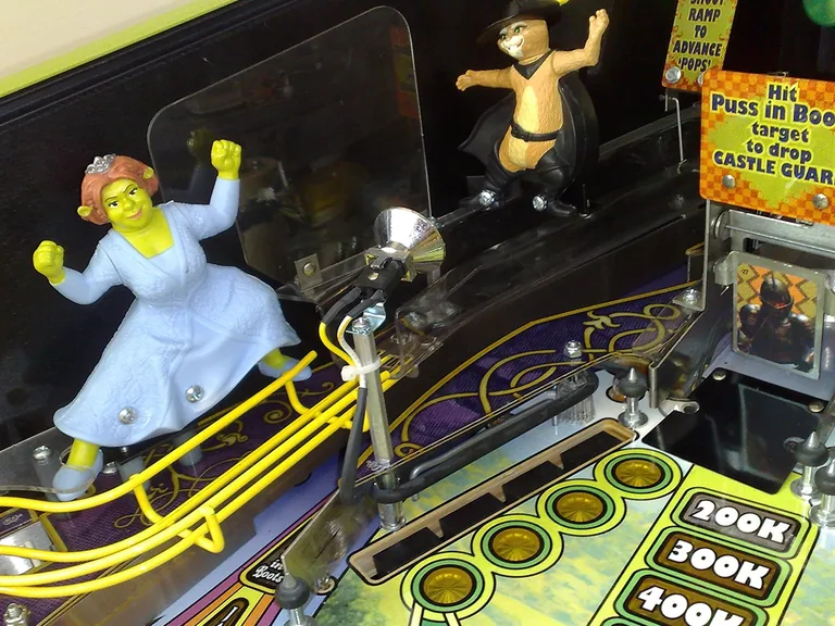Het Puss in Boots-doel op de Stern Shrek flipperkast