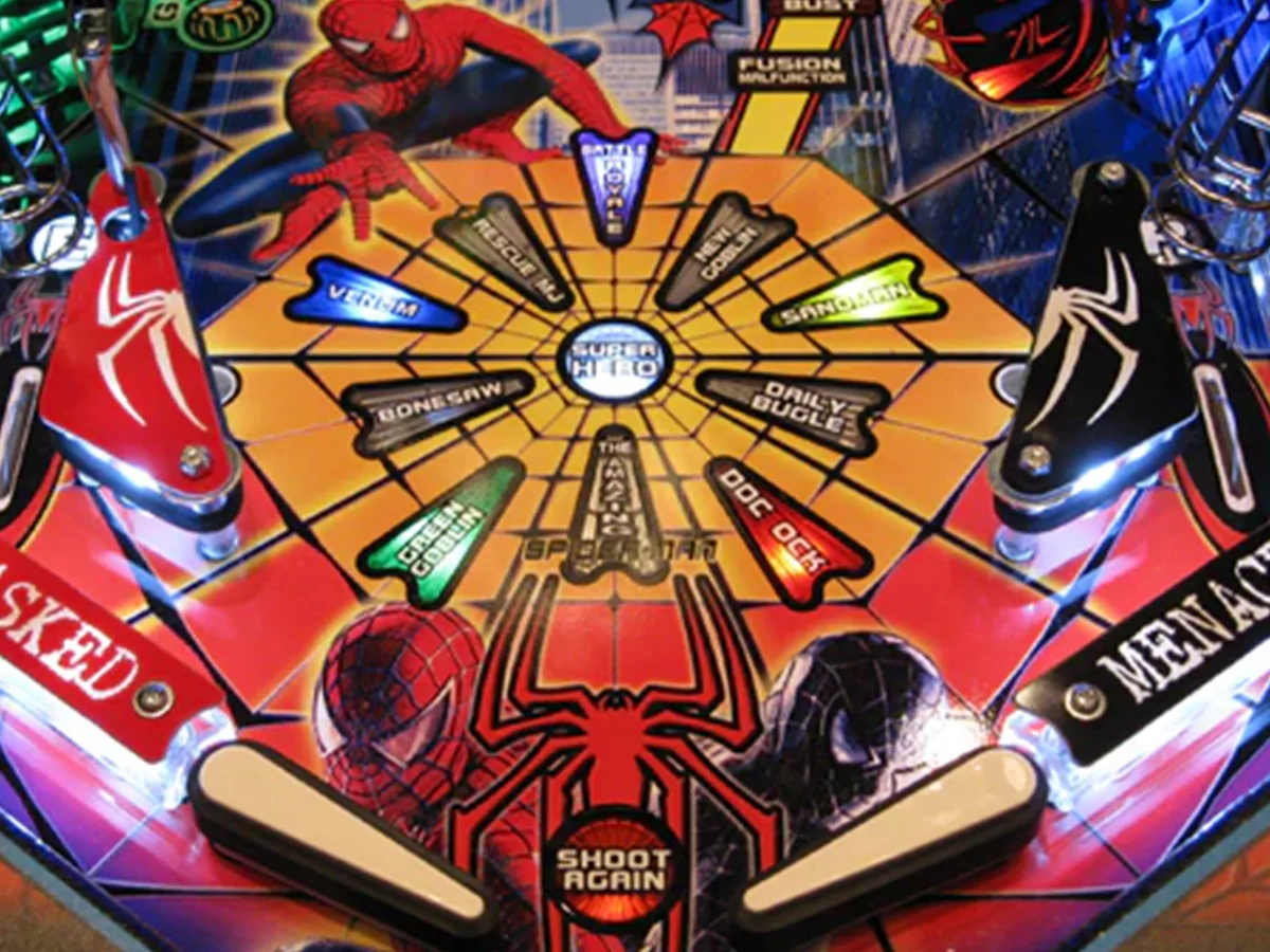 Multiball-actie op de Stern Spider-Man flipperkast