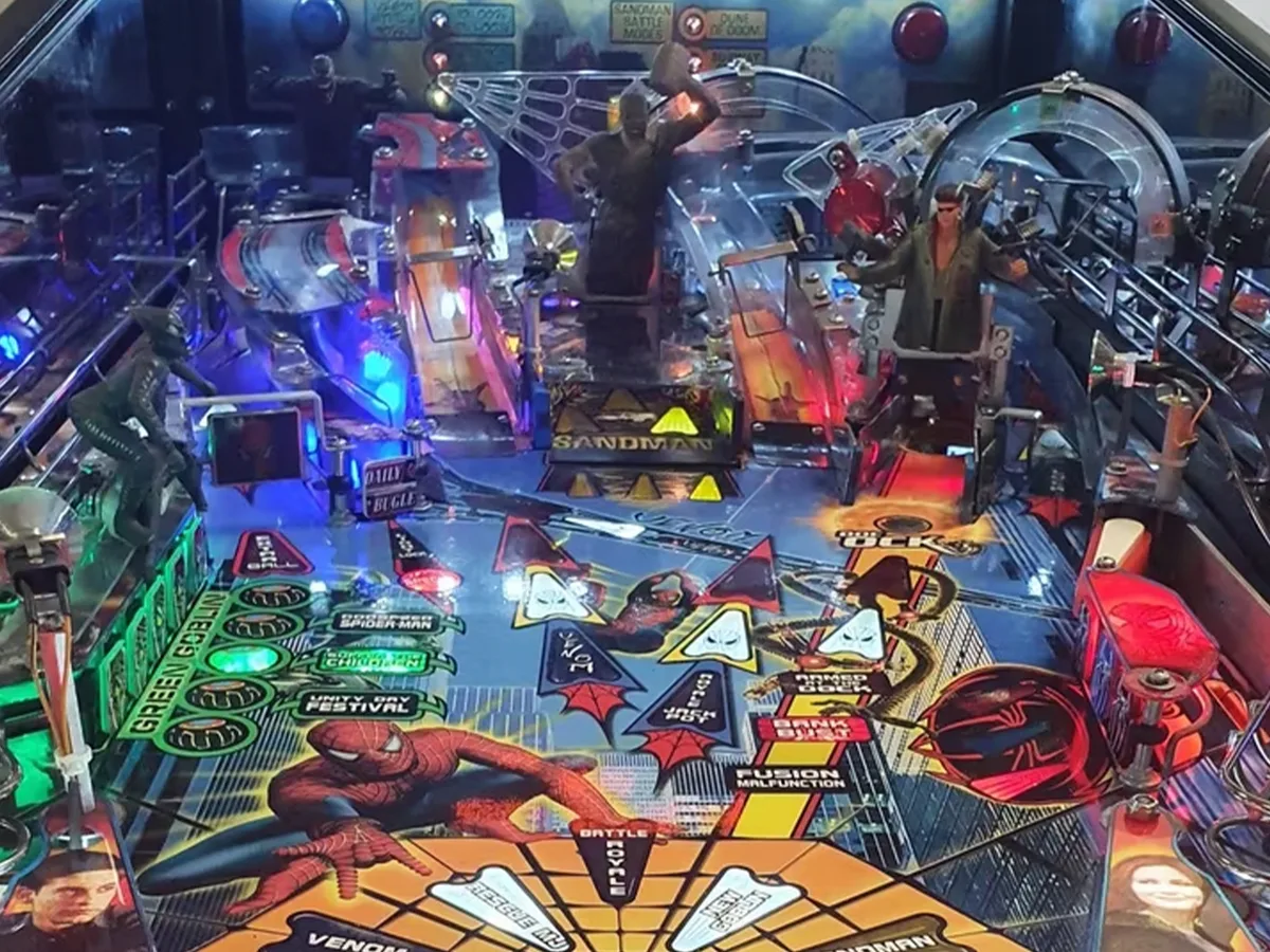 De vier schurken op de Stern Spider-Man flipperkast