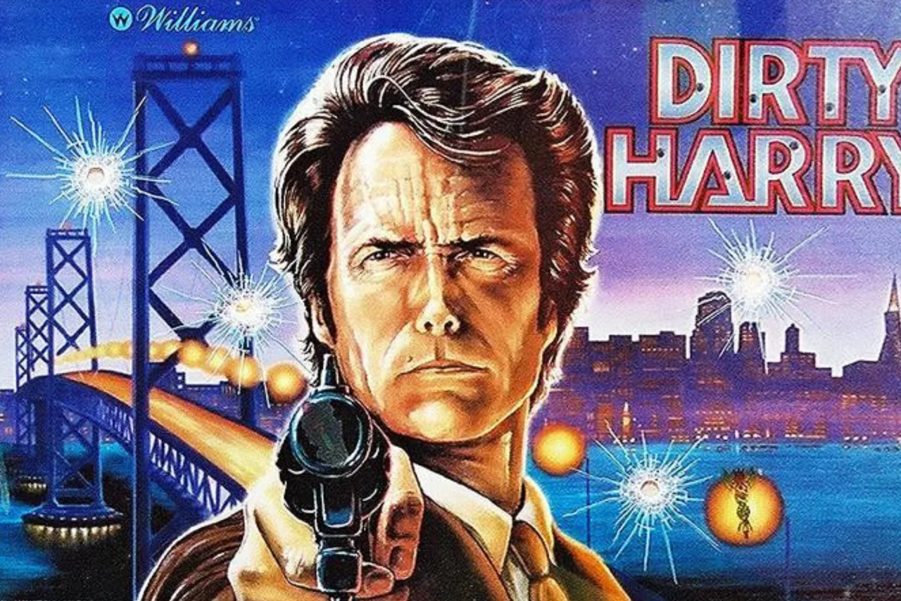 Williams Dirty Harry flipperkast te huren - actie in San Francisco met Harry's .44 Magnum