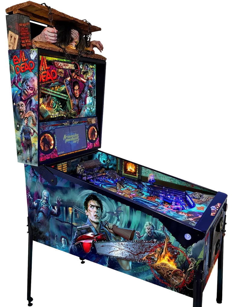 Spooky Pinball Evil Dead flipperkast van de linkerzijde