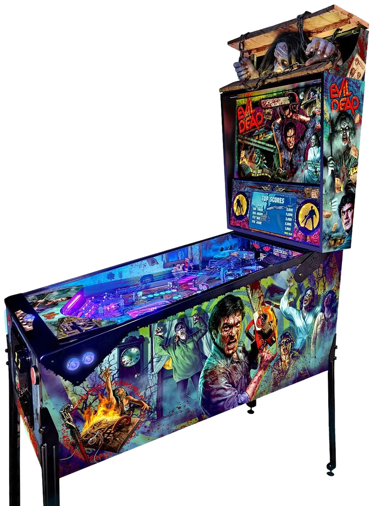 Spooky Pinball Evil Dead flipperkast van de rechterzijde