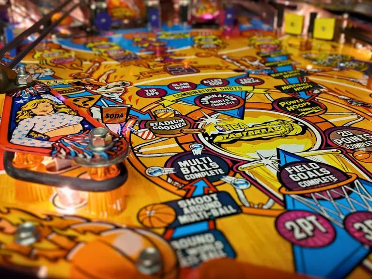 Multiball op de Bally NBA Fastbreak flipperkast