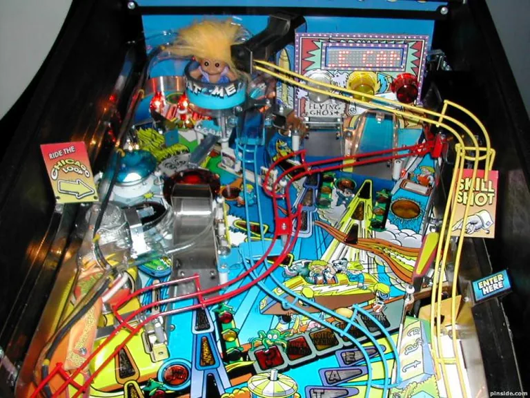 De achtbaan op de Stern Pinball Rollercoaster Tycoon flipperkast
