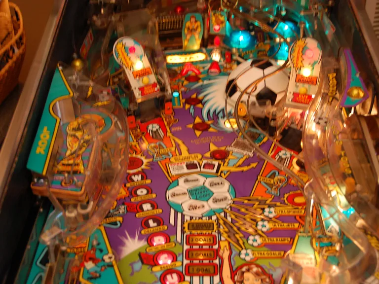 Multiball op de Bally World Cup Soccer flipperkast
