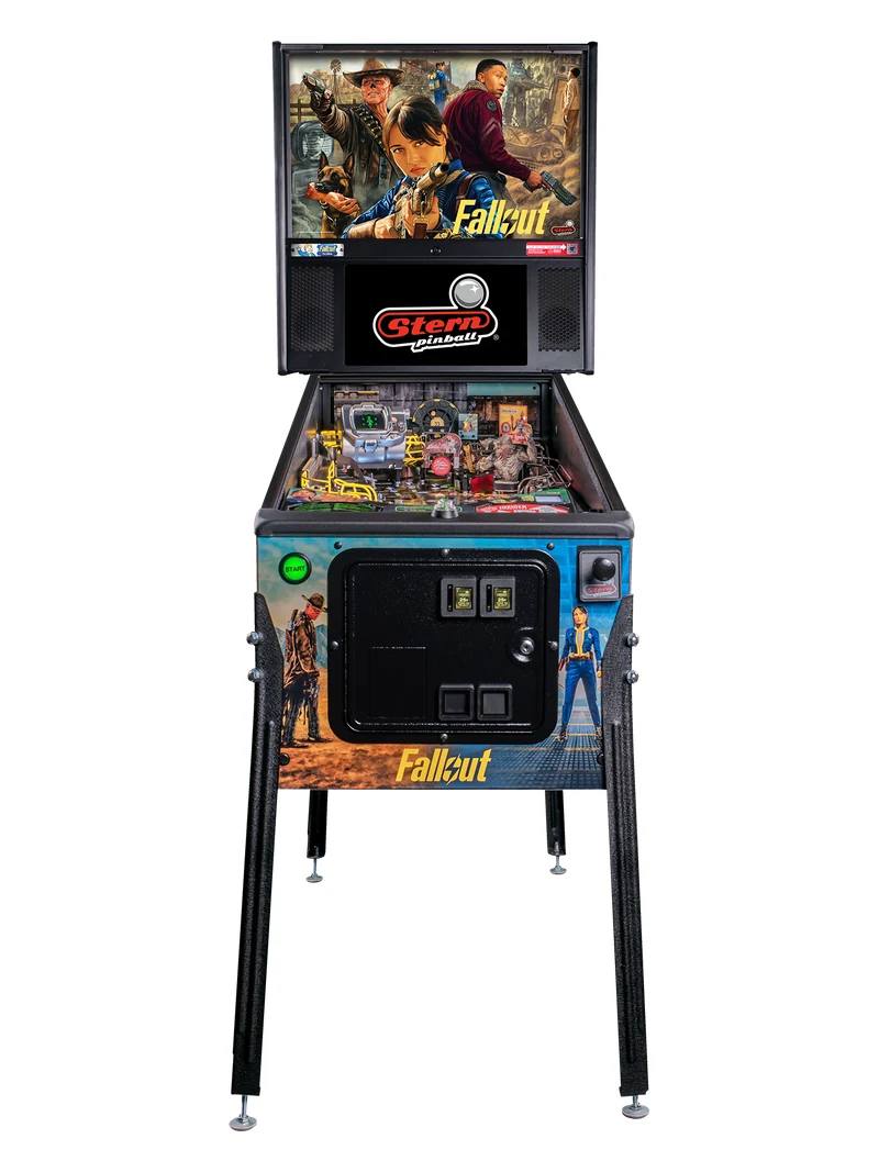 Fallout Pro flipperkast, vooraanzicht met backbox en speelveld